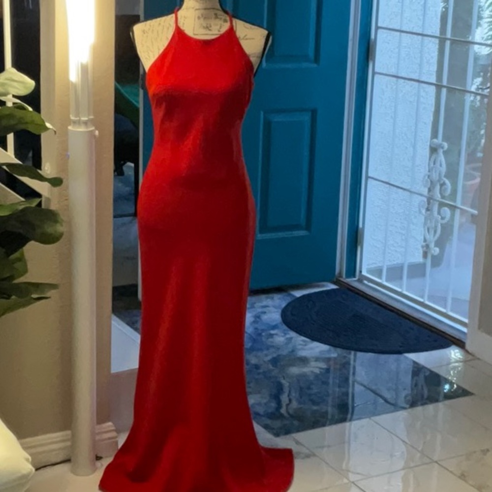 Calvin Klein Red Crepe evening  Dress  Size 4